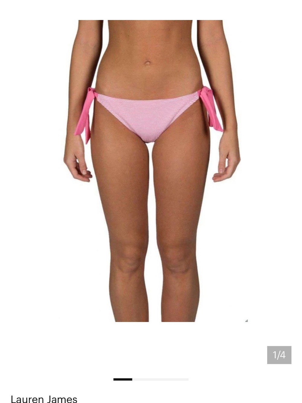 NWT Lauren James pink seersucker triangle bikini bottom M